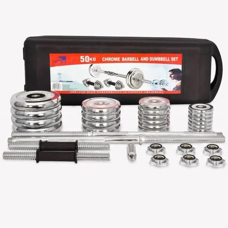 50kg Chrome Adjustable Barbell Set with Plates – Strength Training Kit, Surulere, Lagos - Image 1