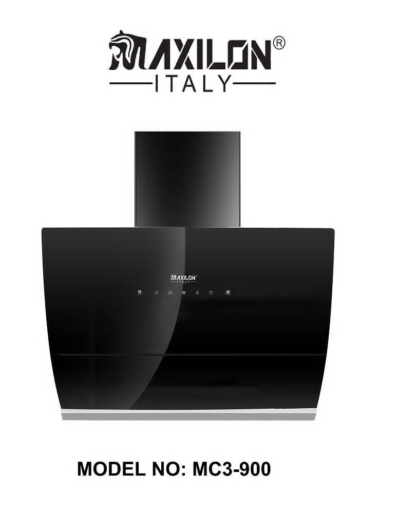 Maxilon MC3-900 – Black Tempered Glass Wall-Mounted Cooker Hood, Ikeja, Lagos - Image 1