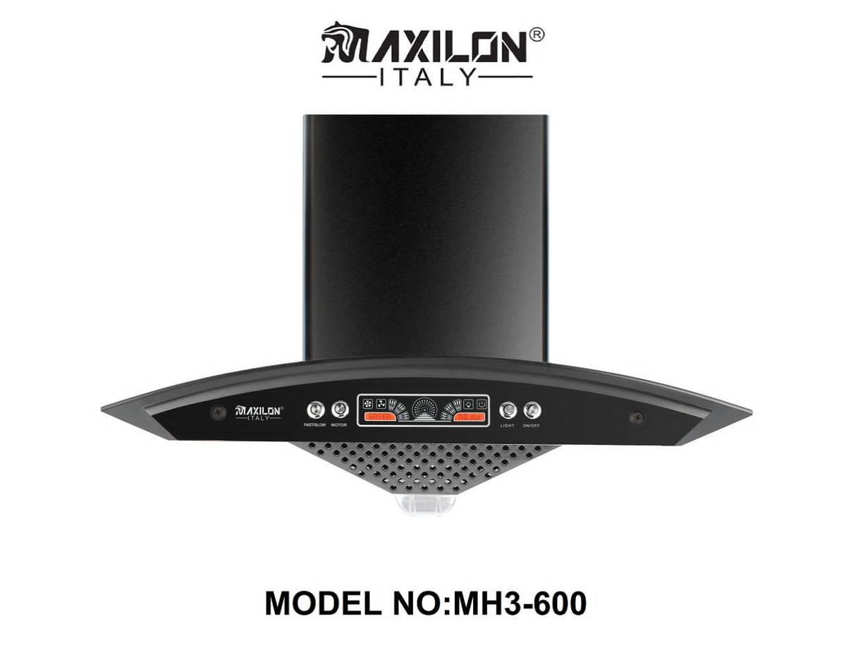Maxilon Italy MH3-600 – Glass Wall-Mounted Kitchen Range Hood, Ikeja, Lagos - Image 1
