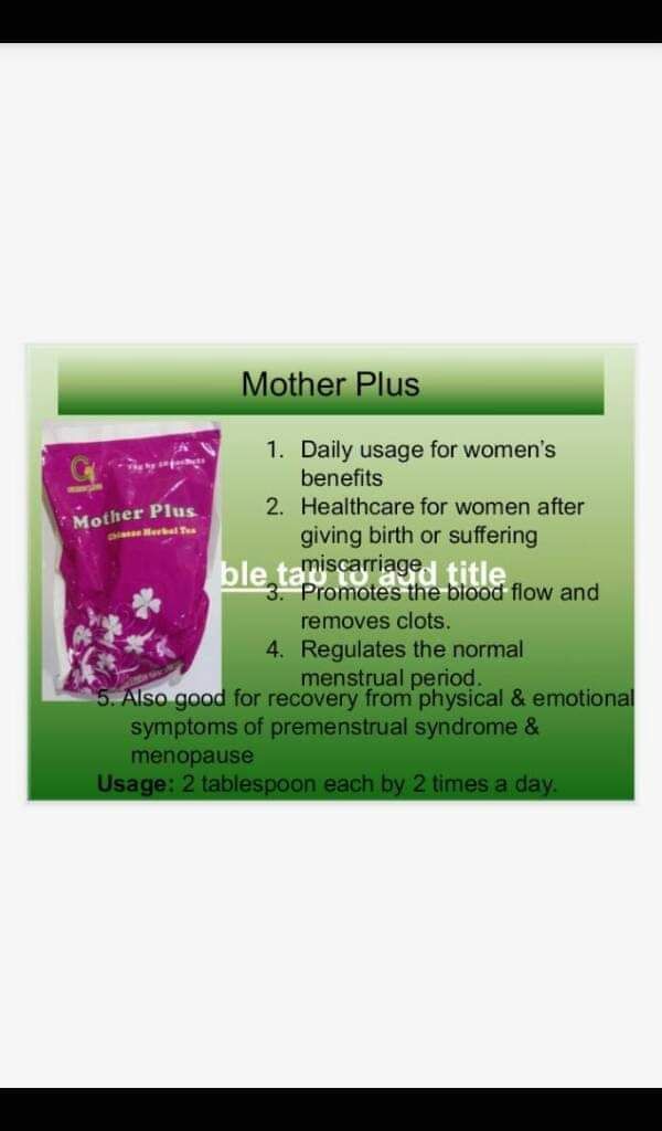 Greenlife Mother Plus, Health and Wellness