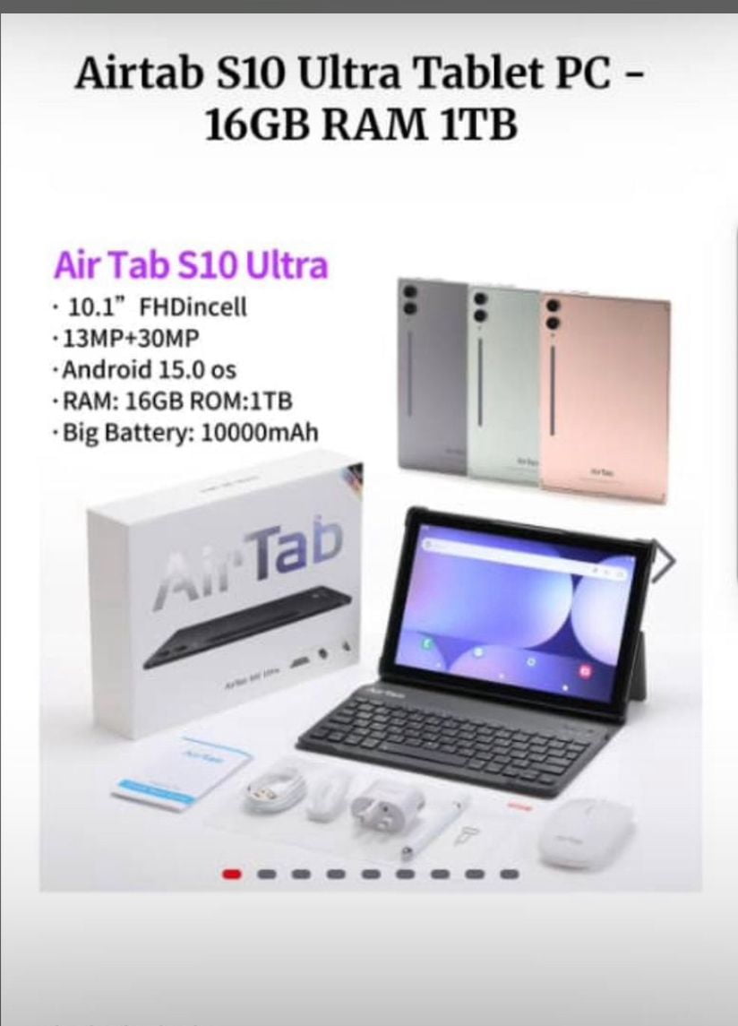 New AirTab S10 Ultra –  10.1” Display | All-Day Battery , Ikeja, Lagos - Image 1