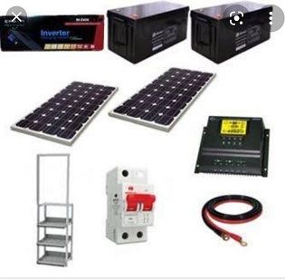 Solar panels and batteries inverter energy 