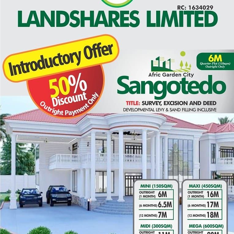 Land for Sale at Afric Garden Estate, Sangotedo