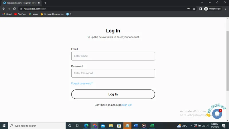 Log in
