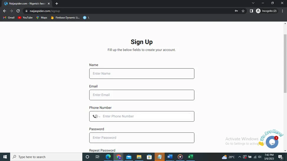 Sign Up